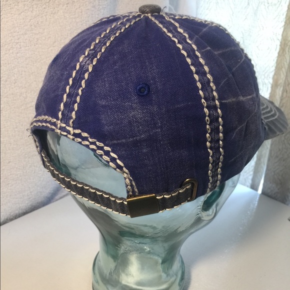 Royal Blue "Americana" Cap w/ White Stitching - Picture 4 of 11